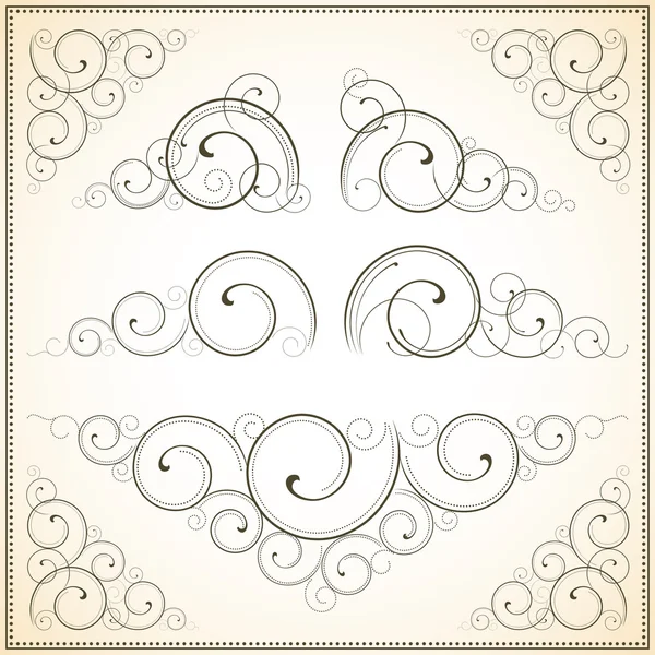 Ornate Vector Scrolls — Stock Vector