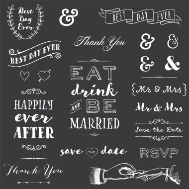 chalkboard wedding typography