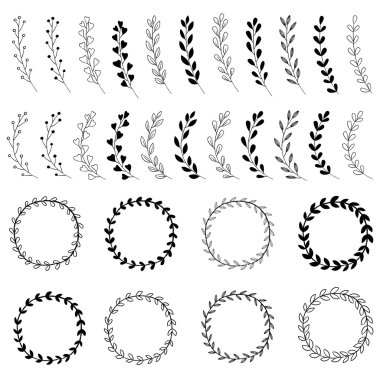 Elle çizilmiş çelenk tasarımlar