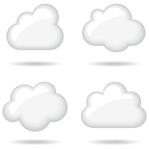 Kiiltävät valkoiset pilvet — vektorikuva