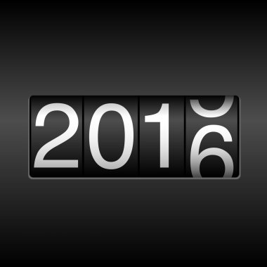 2016 New Year Odometer with Rolling Number clipart