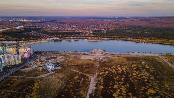 Zarechny nederzetting van de Penza regio. foto 's vanuit de lucht — Stockfoto