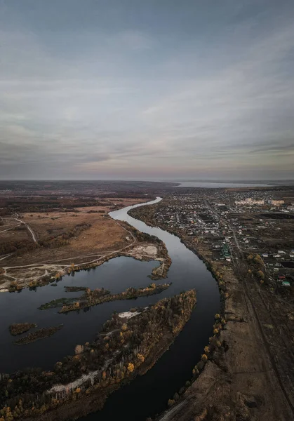 Zarechny settlement of the Penza region. photos from the air — Stock Photo, Image