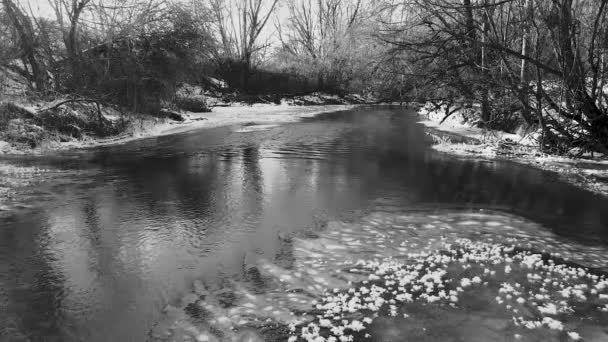 寒冷的俄罗斯的一条小河 — 图库视频影像
