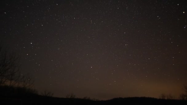 冬の夜の星空のタイムラプス — ストック動画