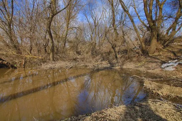 Rus kırsalında bahar nehri. Yüksek kalite fotoğraf