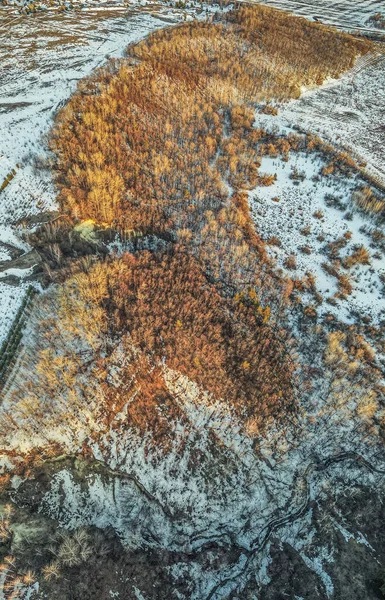 Fotos aéreas do início da primavera na região de Penza — Fotografia de Stock