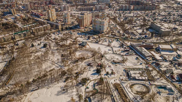 Stadt Penza Zeitigen Frühling Luftaufnahmen Hochwertiges Foto — Stockfoto