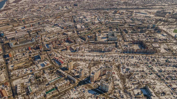 Penza city in early spring aerial photography — Stock Photo, Image
