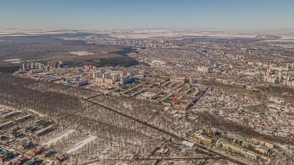 Penza Stad Het Vroege Voorjaar Luchtfotografie Hoge Kwaliteit Foto — Stockfoto