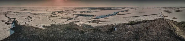 Аэрофотосъемка Ранней Весны Пензенской Области Высокое Качество Фото — стоковое фото