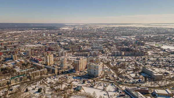 Penza City Early Spring Aerial Photography High Quality Photo — Stock Photo, Image