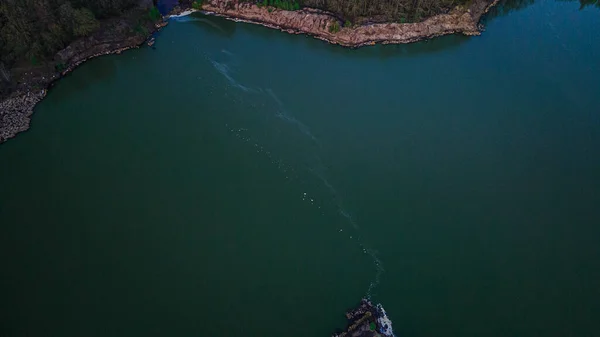 Fotografía Aérea Lago Bosque Foto Alta Calidad — Foto de Stock