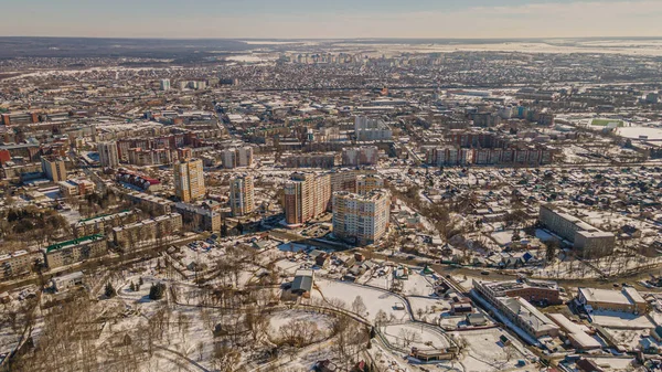 Cidade Penza Início Primavera Fotografia Aérea Foto Alta Qualidade — Fotografia de Stock