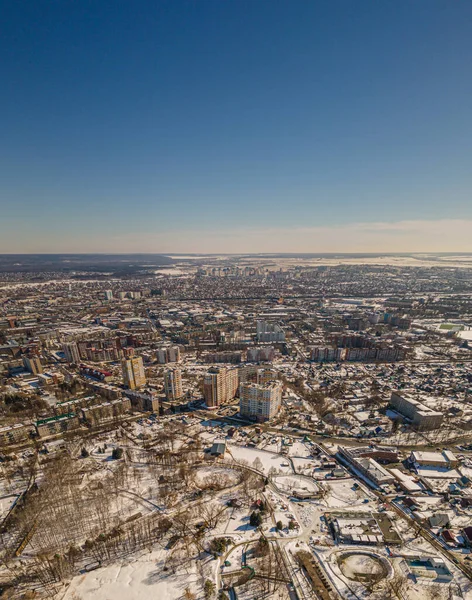 Penza Stad Het Vroege Voorjaar Luchtfotografie Hoge Kwaliteit Foto — Stockfoto