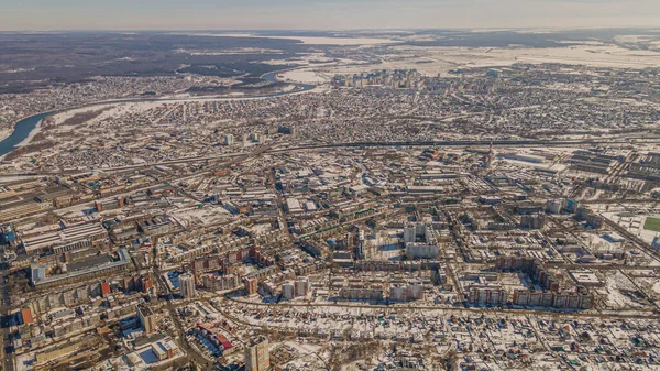 Penza Stad Het Vroege Voorjaar Luchtfotografie Hoge Kwaliteit Foto — Stockfoto