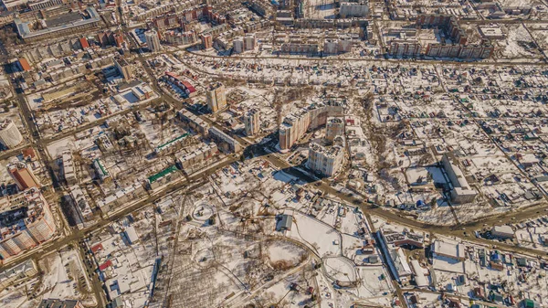 Penza Stad Början Våren Flygfoto Högkvalitativt Foto — Stockfoto