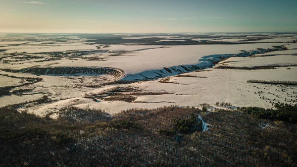 Luftaufnahmen Vom Vorfrühling Der Region Penza Hochwertiges Foto — Stockfoto