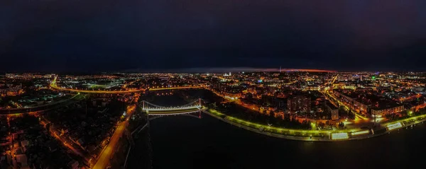 Flygfoto av staden Penza på natten — Stockfoto