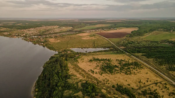 aerial survey of the reservoir in the Penza region. High quality photo