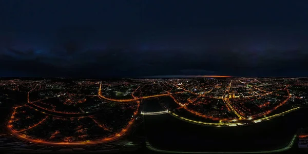 夜のペンザの街の空中写真 高品質の写真 — ストック写真