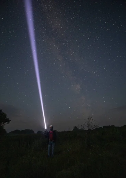 starry night sky on a warm summer night.the milky way