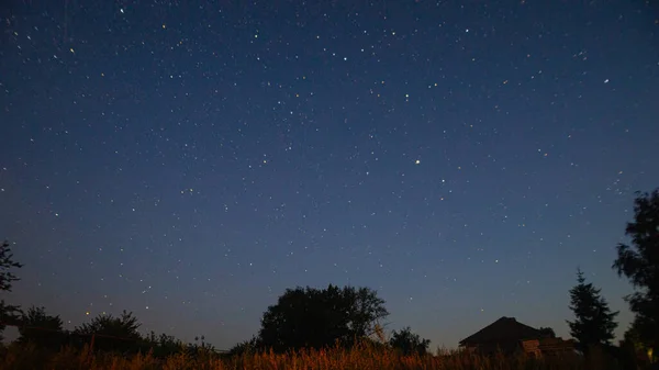 Cielo Nocturno Estrellado Una Cálida Noche Verano Foto Alta Calidad — Foto de Stock