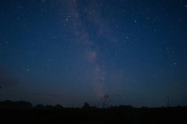 Cielo Nocturno Estrellado Una Cálida Noche Verano Vía Lechosa — Foto de Stock