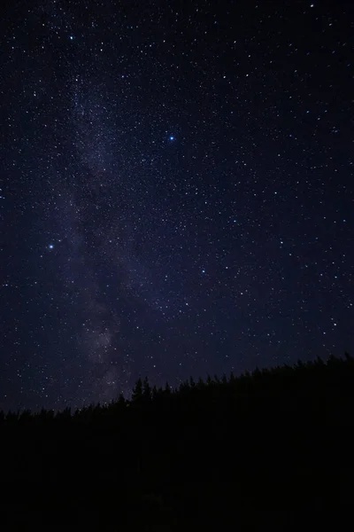 Cielo Nocturno Estrellado Una Cálida Noche Verano Vía Lechosa — Foto de Stock