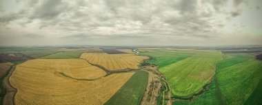 Kırsal bölgelerdeki tarlaların ve ekinlerin havadan fotoğraflanması