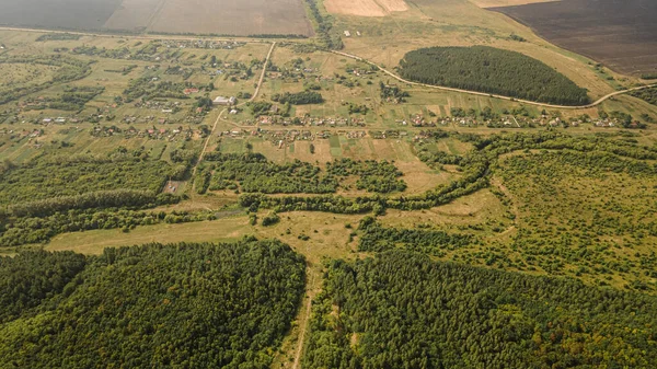 Letni Krajobraz Dzikim Rosyjskim Zapleczu Zdjęcia Lotnicze — Zdjęcie stockowe