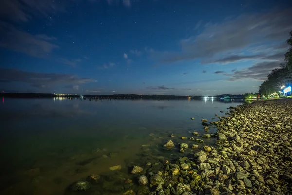 Paisaje Del Lago Senezh Por Noche Paisaje Nocturno — Foto de Stock