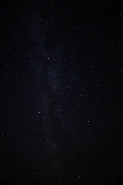 Notte Buia Della Lattea Filmata Villaggio Russo Foto Alta Qualità — Foto Stock