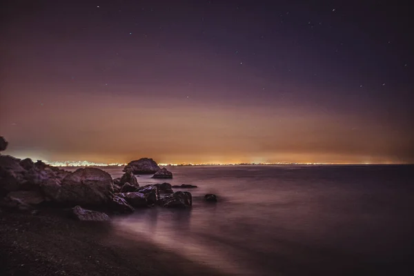 Costa Rocosa Del Mar Mediterráneo Amanecer — Foto de Stock