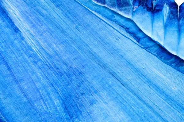 Abstrakte Blaue Acrylmalerei Farbtextur Auf Weißem Papierhintergrund Mit Der Rorschach — Stockfoto