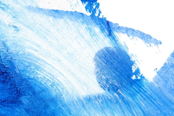 Абстрактний Синій Акриловий Живопис Кольорова Текстура Фоні Білого Паперу Допомогою — стокове фото