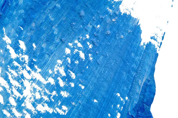 Blå Abstrakt Akryl Målning Färg Konsistens Vitt Papper Bakgrund Med — Stockfoto