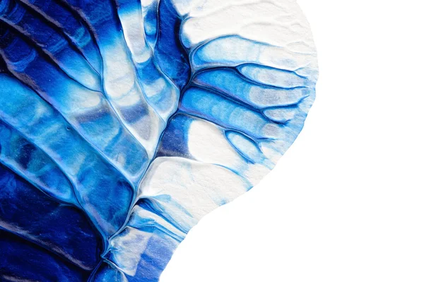 Blauw Abstract Acryl Verf Kleur Textuur Wit Papier Achtergrond Met — Stockfoto