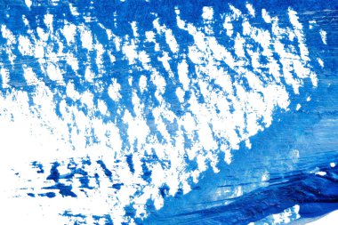 beyaz kağıt arkaplan üzerindeki mavi soyut akrilik boya renk dokusu rorschach mürekkep lekesi yöntemi kullanılarak