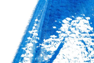 beyaz kağıt arkaplan üzerindeki mavi soyut akrilik boya renk dokusu rorschach mürekkep lekesi yöntemi kullanılarak