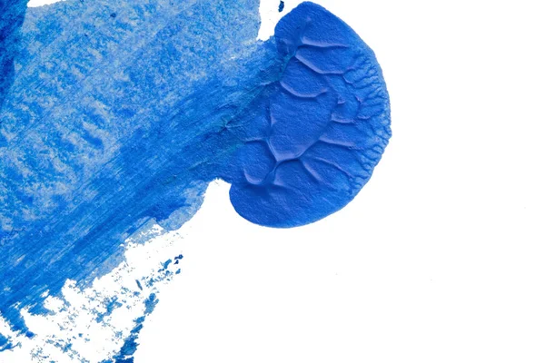 Azul Abstracto Acrílico Pintura Color Textura Sobre Fondo Papel Blanco — Foto de Stock