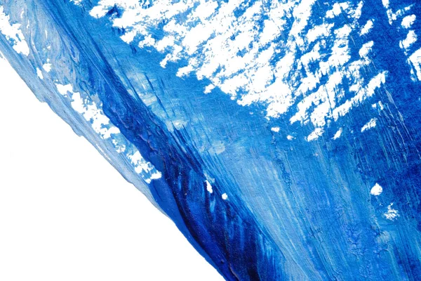 Синій Абстрактний Акриловий Живопис Кольорова Текстура Фоні Білого Паперу Допомогою — стокове фото
