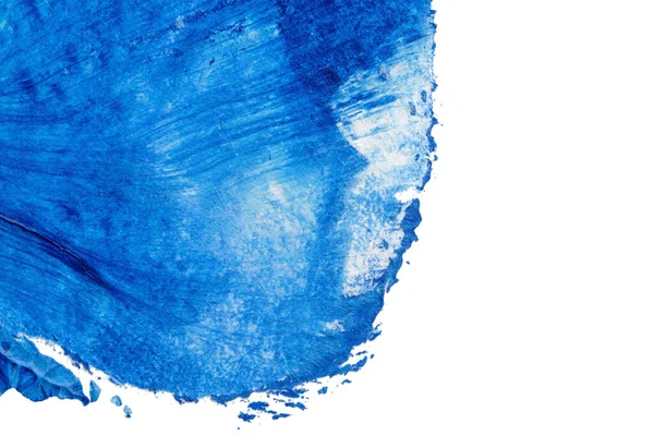 Modrá Abstraktní Akrylová Malba Barva Textura Bílém Papíře Pozadí Pomocí — Stock fotografie