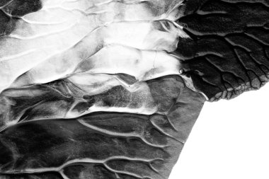 beyaz kağıt arkaplan üzerinde siyah beyaz soyut akrilik boya renk dokusu rorschach mürekkep lekesi yöntemi kullanarak