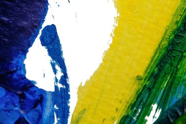 mavi yeşil soyut akrilik boya renk dokusu beyaz kağıt arkaplan üzerinde rorschach mürekkep lekesi yöntemi kullanılarak