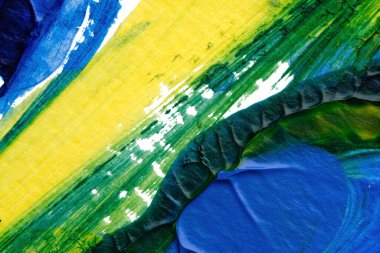 mavi yeşil soyut akrilik boya renk dokusu beyaz kağıt arkaplan üzerinde rorschach mürekkep lekesi yöntemi kullanılarak