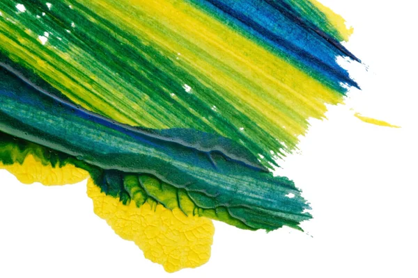 Blu Verde Giallo Astratto Acrilico Pittura Colore Texture Sfondo Carta — Foto Stock
