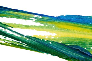 mavi yeşil soyut akrilik boya renk dokusu beyaz kağıt arkaplan üzerinde rorschach mürekkep lekesi yöntemi kullanılarak