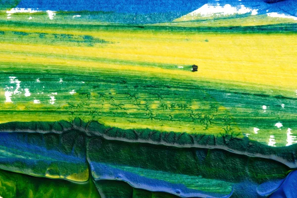 mavi yeşil soyut akrilik boya renk dokusu beyaz kağıt arkaplan üzerinde rorschach mürekkep lekesi yöntemi kullanılarak