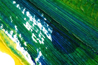 mavi yeşil soyut akrilik boya renk dokusu beyaz kağıt arkaplan üzerinde rorschach mürekkep lekesi yöntemi kullanılarak